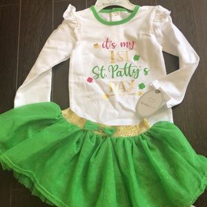 Koala kids it’s my 1st St Patty’s Day girls bodysuit and skirt